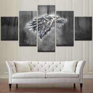 Winter Is Coming Game Of Thrones - Movie 5 Panel Canvas Art Wall Decor