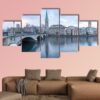 Winter Landscape Of Zurich With Lake - Nature 5 Panel Canvas Art Wall Decor