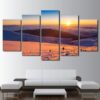 Winter Scene Snowboard Skiing 01 - Nature 5 Panel Canvas Art Wall Decor