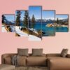 Winter View Of Lake Tahoe - Nature 5 Panel Canvas Art Wall Decor