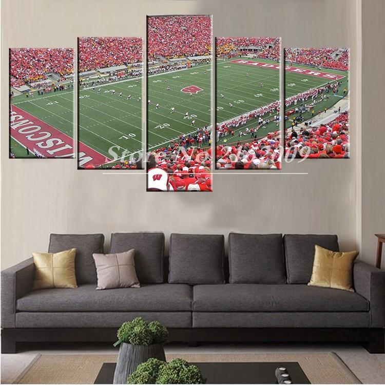 Wisconsin Badgers Camp Randall Stadium - Sport 5 Panel Canvas Art Wall Decor Wisconsin Badgers Camp Randall Stadium - Sport 5 Panel Canvas Art Wall Decor