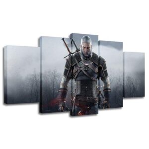 Witcher 3: Wild Hunt 3 - Gaming 5 Panel Canvas Art Wall Decor