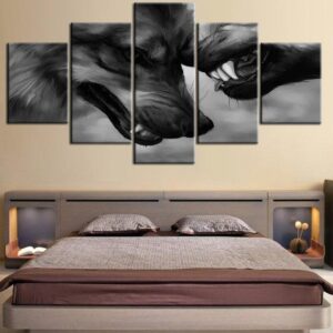 Wolf 12 - Animal 5 Panel Canvas Art Wall Decor