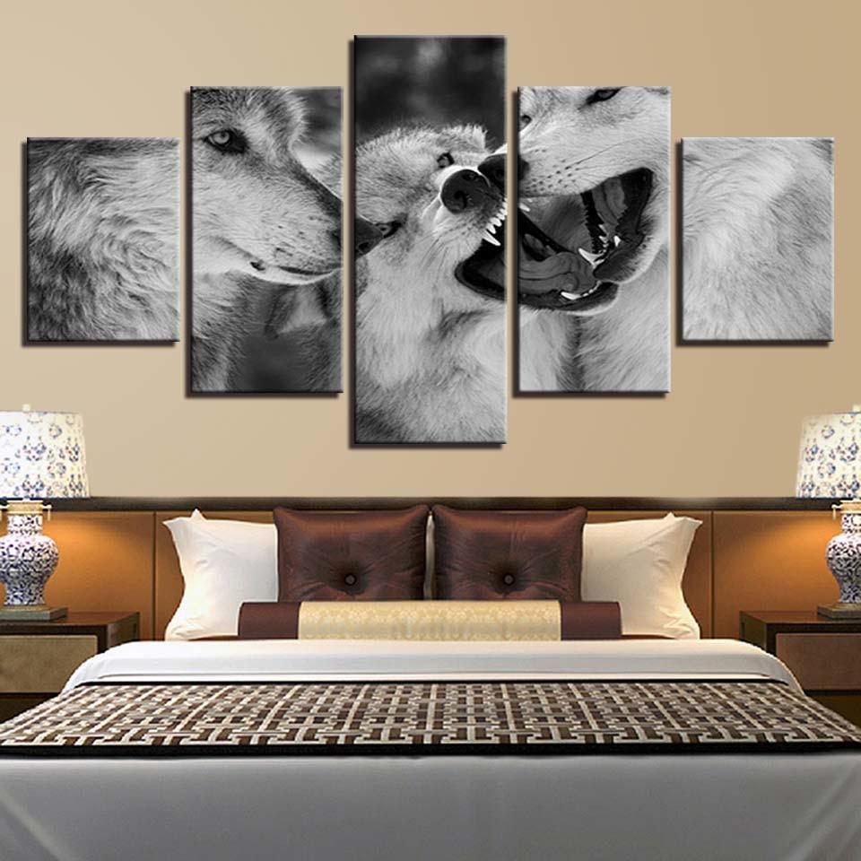 Wolf 20 - Animal 5 Panel Canvas Art Wall Decor Wolf 20 - Animal 5 Panel Canvas Art Wall Decor