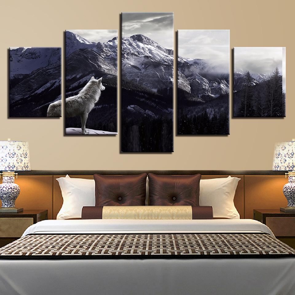 Wolf 21 - Animal 5 Panel Canvas Art Wall Decor Wolf 21 - Animal 5 Panel Canvas Art Wall Decor
