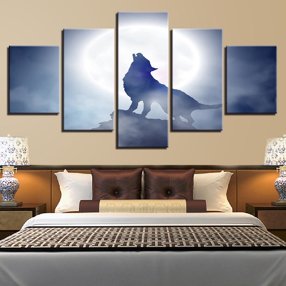 Wolf 22 - Animal 5 Panel Canvas Art Wall Decor Wolf 22 - Animal 5 Panel Canvas Art Wall Decor