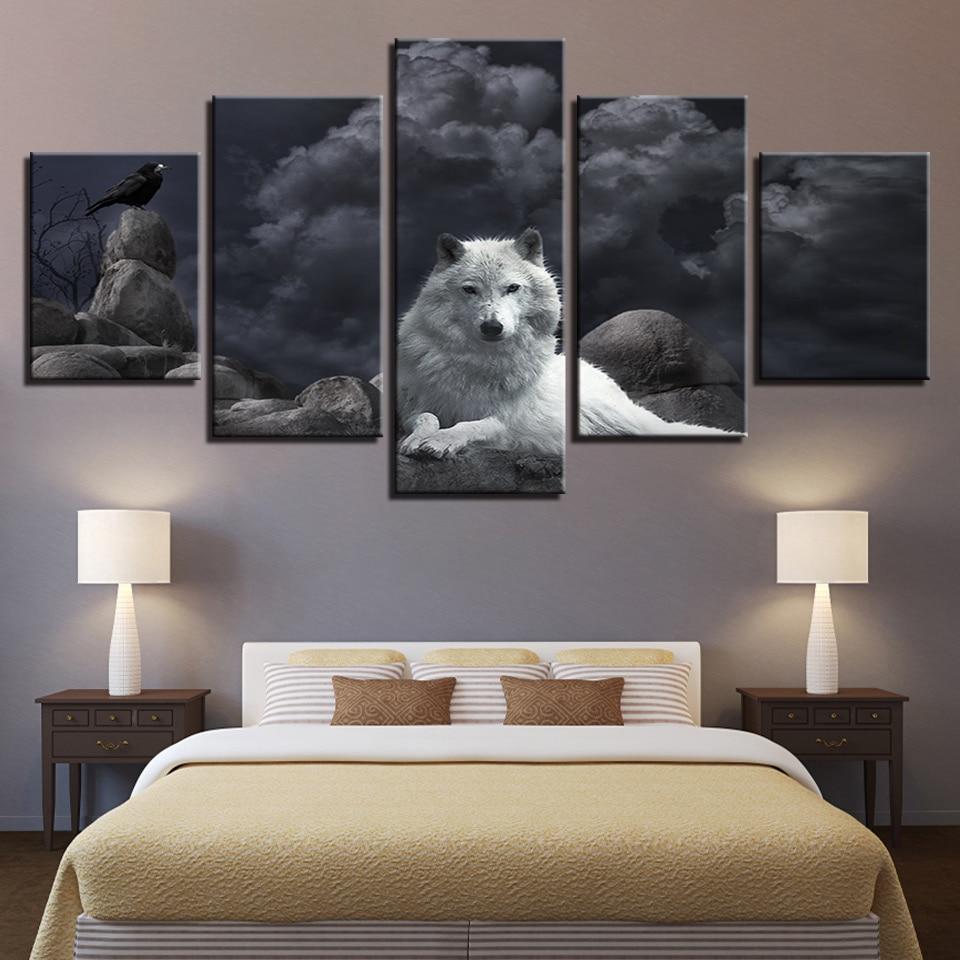 Wolf 25 - Animal 5 Panel Canvas Art Wall Decor Wolf 25 - Animal 5 Panel Canvas Art Wall Decor