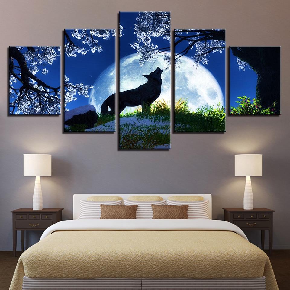 Wolf 27 - Animal 5 Panel Canvas Art Wall Decor Wolf 27 - Animal 5 Panel Canvas Art Wall Decor