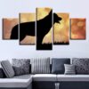 Wolf 28 - Animal 5 Panel Canvas Art Wall Decor