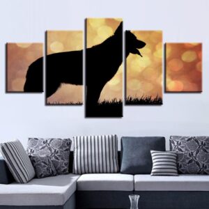 Wolf 28 - Animal 5 Panel Canvas Art Wall Decor
