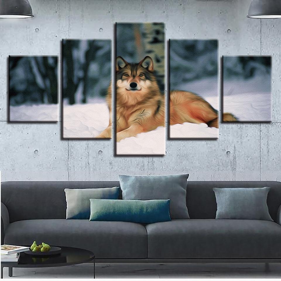 Wolf 31 - Animal 5 Panel Canvas Art Wall Decor Wolf 31 - Animal 5 Panel Canvas Art Wall Decor