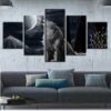 Wolf 32 - Animal 5 Panel Canvas Art Wall Decor
