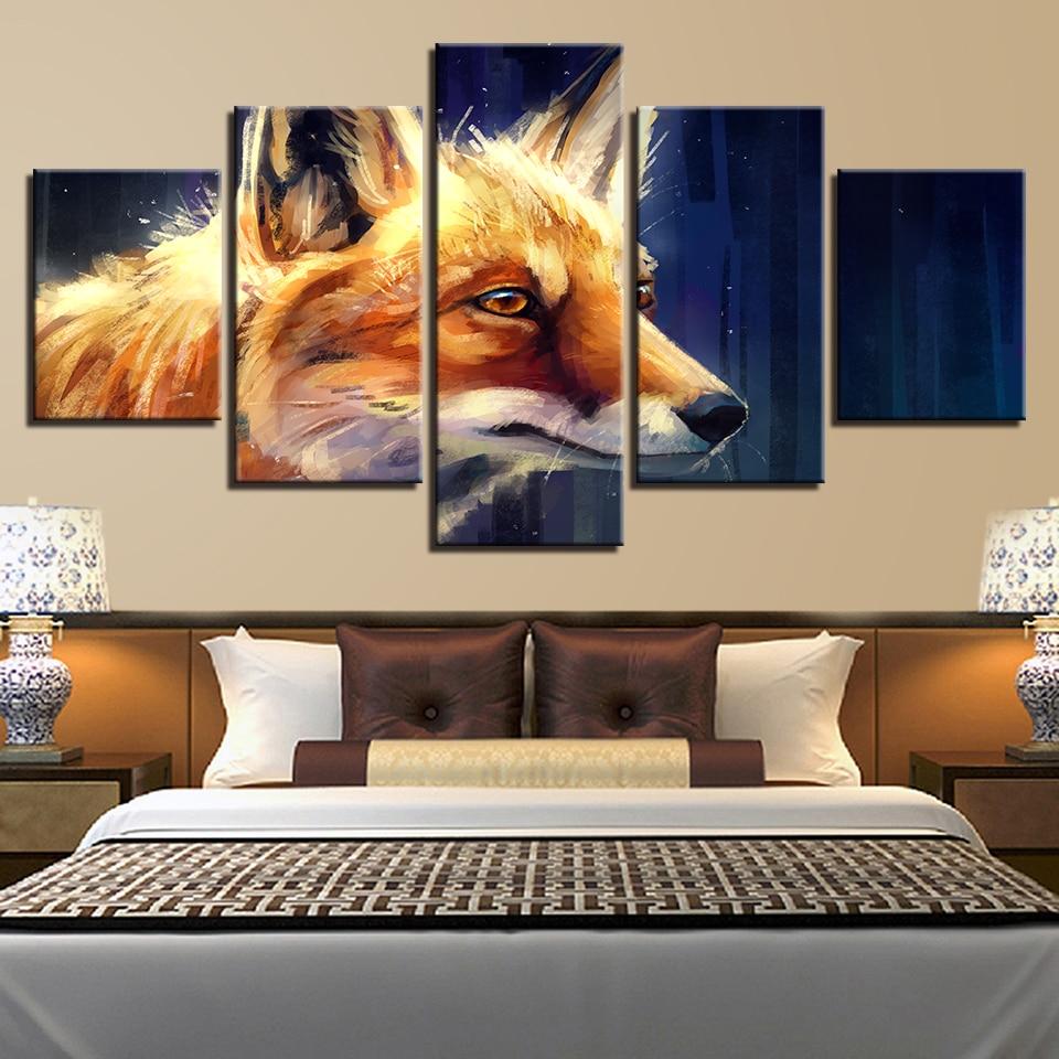 Wolf 99 - Animal 5 Panel Canvas Art Wall Decor Wolf 99 - Animal 5 Panel Canvas Art Wall Decor