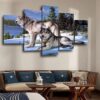 Wolf Figure - Animal 5 Panel Canvas Art Wall Decor