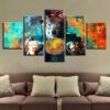 Wolf Head Bitcoin Btc Modern - Abstract Animal 5 Panel Canvas Art Wall Decor