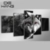 Wolf In Red Eyes - Animal 5 Panel Canvas Art Wall Decor