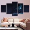 Wolf Night - Animal 5 Panel Canvas Art Wall Decor