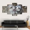 Wolf Pups - Animal 5 Panel Canvas Art Wall Decor