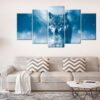 Wolf Winter Forest Wild Life - Animal 5 Panel Canvas Art Wall Decor