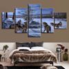 Wolfs 19 - Animal 5 Panel Canvas Art Wall Decor