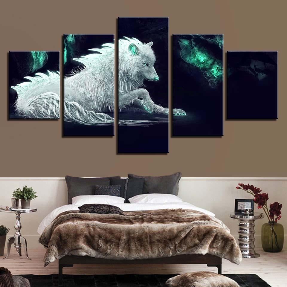 Wolfs 21 - Animal 5 Panel Canvas Art Wall Decor Wolfs 21 - Animal 5 Panel Canvas Art Wall Decor