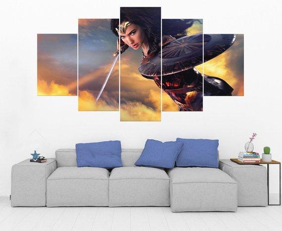 Wonder Woman 5 - Dc 5 Panel Canvas Art Wall Decor Wonder Woman 5 - Dc 5 Panel Canvas Art Wall Decor