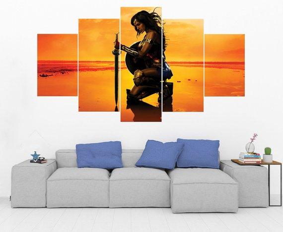 Wonder Woman 6 - Dc 5 Panel Canvas Art Wall Decor Wonder Woman 6 - Dc 5 Panel Canvas Art Wall Decor