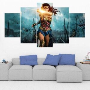 Wonder Woman 7 - Dc 5 Panel Canvas Art Wall Decor