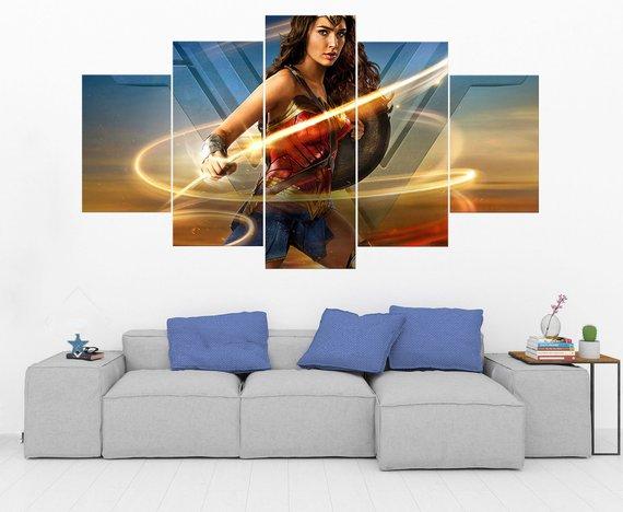 Wonder Woman 8 - Dc 5 Panel Canvas Art Wall Decor Wonder Woman 8 - Dc 5 Panel Canvas Art Wall Decor