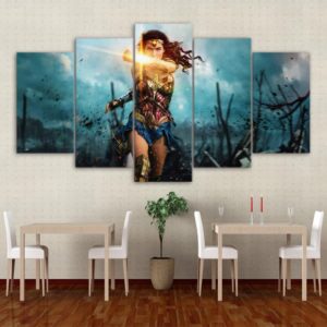 Wonder Woman Powerfull - Movie 5 Panel Canvas Art Wall Decor