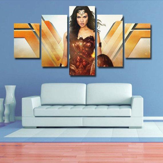 Wonder Woman V - Dc 5 Panel Canvas Art Wall Decor Wonder Woman V - Dc 5 Panel Canvas Art Wall Decor