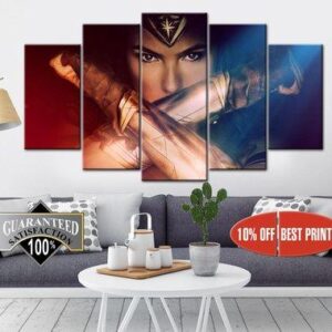 Wonder Women Superheroes 2 - Dc 5 Panel Canvas Art Wall Decor