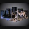 Wondering Wolves - Animal 5 Panel Canvas Art Wall Decor