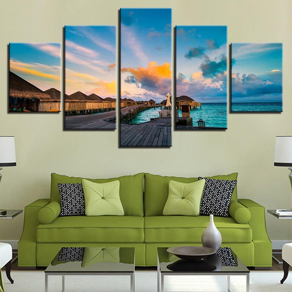 Wood House - Nature 5 Panel Canvas Art Wall Decor Wood House - Nature 5 Panel Canvas Art Wall Decor