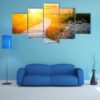 Wooden Path Over Dunes At Beach - Nature 5 Panel Canvas Art Wall Decor