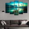 Wooden Pier - Space 5 Panel Canvas Art Wall Decor