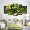 Woods natural water - Nature 5 Panel Canvas Art Wall Decor