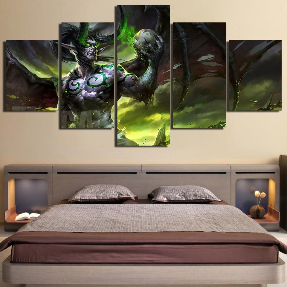 World Of War craft - Gaming 5 Panel Canvas Art Wall Decor World Of War craft - Gaming 5 Panel Canvas Art Wall Decor