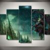 World Of Warcraft 1 - Gaming 5 Panel Canvas Art Wall Decor