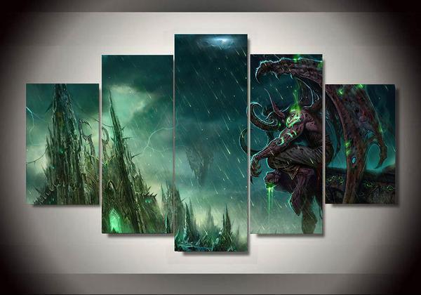 World Of Warcraft 1 - Gaming 5 Panel Canvas Art Wall Decor World Of Warcraft 1 - Gaming 5 Panel Canvas Art Wall Decor