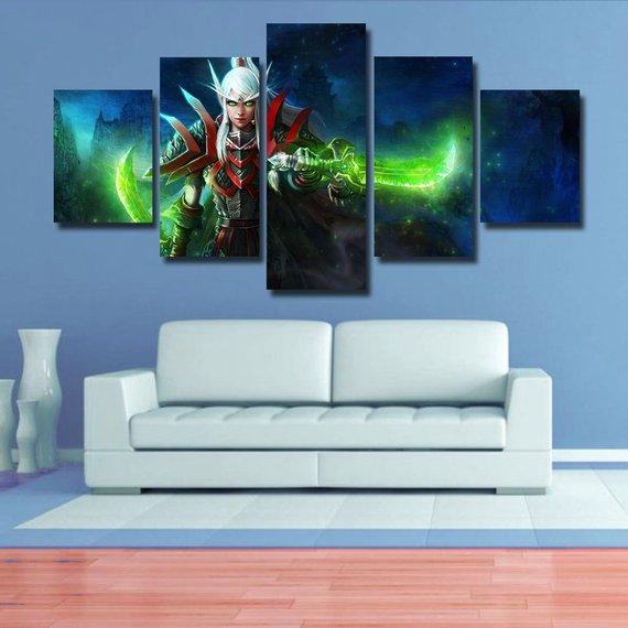World Of Warcraft 22 - Gaming 5 Panel Canvas Art Wall Decor World Of Warcraft 22 - Gaming 5 Panel Canvas Art Wall Decor