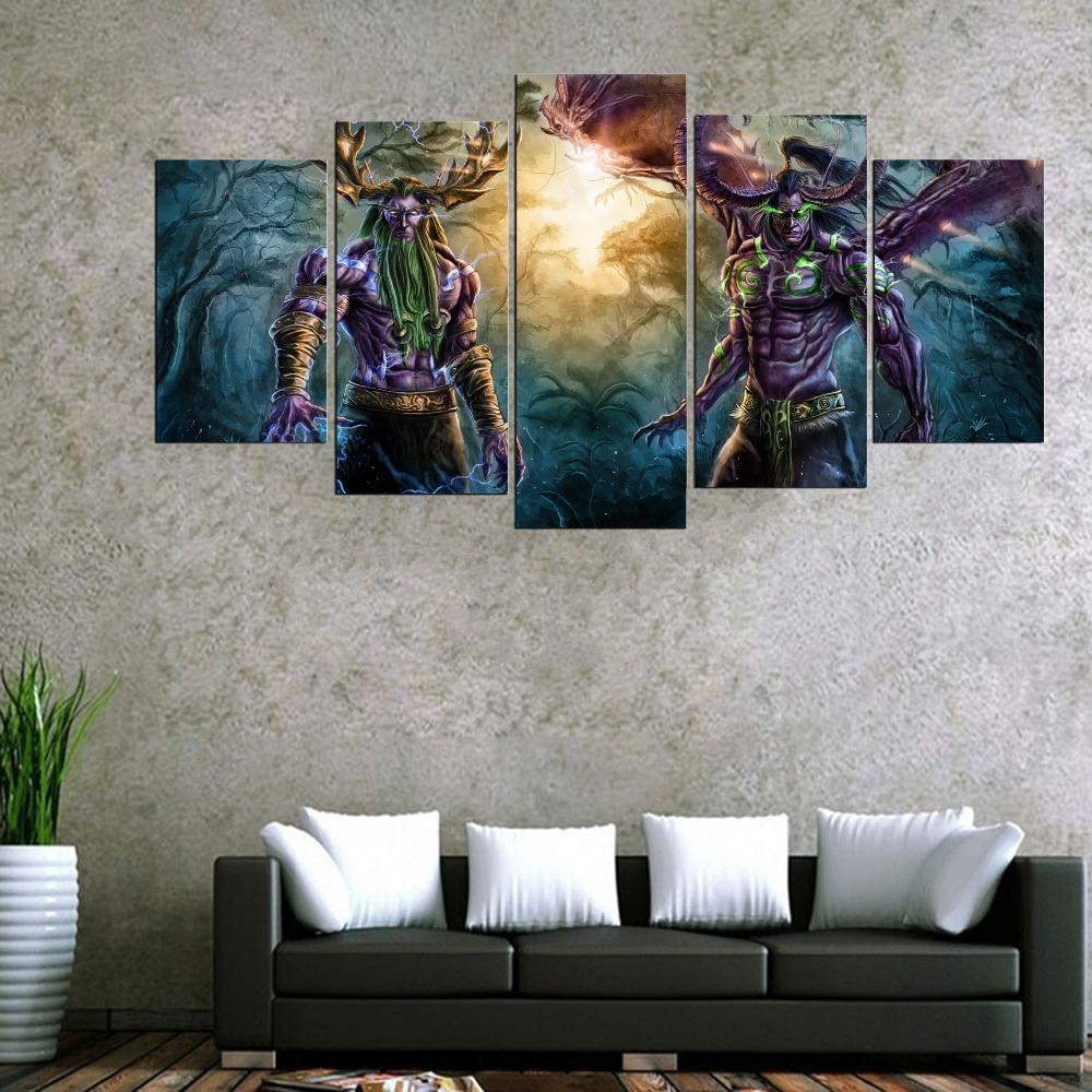 World Of Warcraft 4 - Gaming 5 Panel Canvas Art Wall Decor World Of Warcraft 4 - Gaming 5 Panel Canvas Art Wall Decor