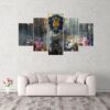 World Of Warcraft Alliance 1 - Gaming 5 Panel Canvas Art Wall Decor