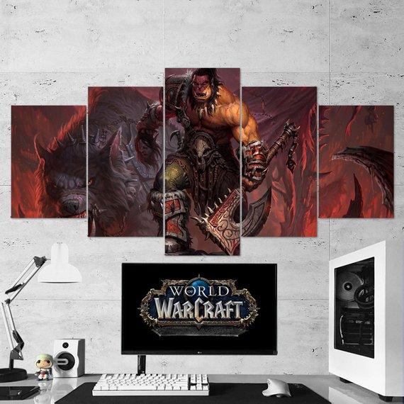 World Of Warcraft Garrosh Hellscream 09 - Gaming 5 Panel Canvas Art Wall Decor World Of Warcraft Garrosh Hellscream 09 - Gaming 5 Panel Canvas Art Wall Decor