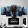 World Of Warcraft Genn Greymane - Gaming 5 Panel Canvas Art Wall Decor