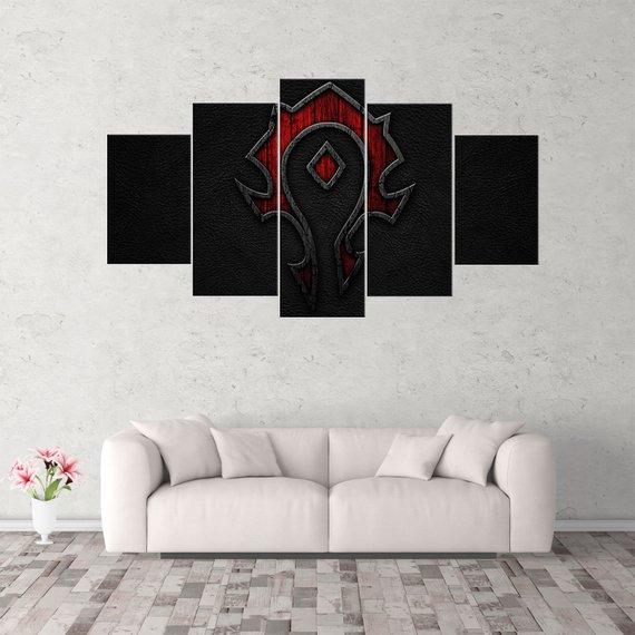 World Of Warcraft Horde 3 - Gaming 5 Panel Canvas Art Wall Decor World Of Warcraft Horde 3 - Gaming 5 Panel Canvas Art Wall Decor
