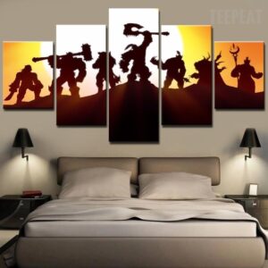 World Of Warcraft Horde - Gaming 5 Panel Canvas Art Wall Decor