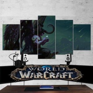 World Of Warcraft Illidan Stormrage 02 - Gaming 5 Panel Canvas Art Wall Decor