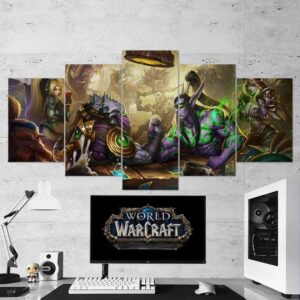 World Of Warcraft Illidan Stormrage - Gaming 5 Panel Canvas Art Wall Decor