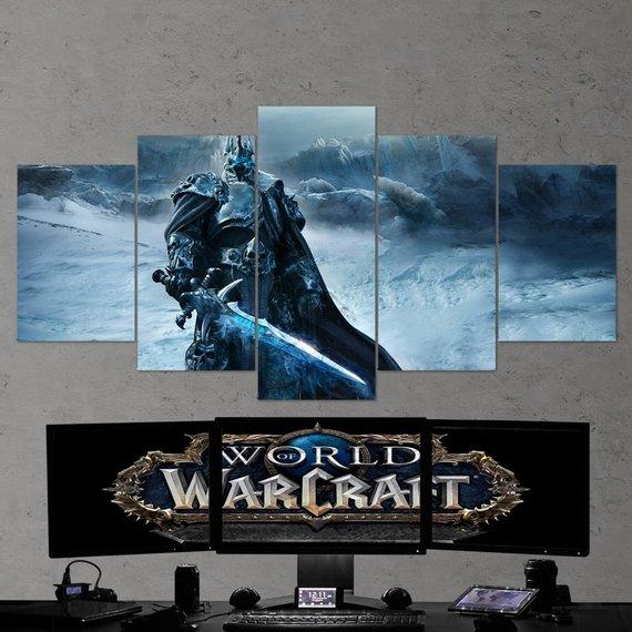 World Of Warcraft Lich King 04 - Gaming 5 Panel Canvas Art Wall Decor World Of Warcraft Lich King 04 - Gaming 5 Panel Canvas Art Wall Decor